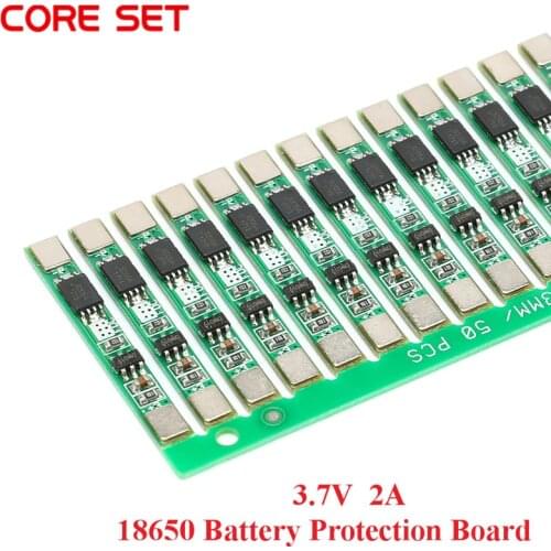 100 pcs 1S 3.7V 2A li-ion BMS PCM 18650 Battery Protection Board PCB for 18650 Lithium ion li Battery Cell