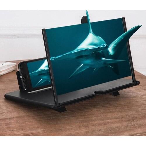 12inch Phone Screen Magnifier 3D Effect & Radiation Protect Amplifier HD Video Magnifying Phone Bracket Holder Light