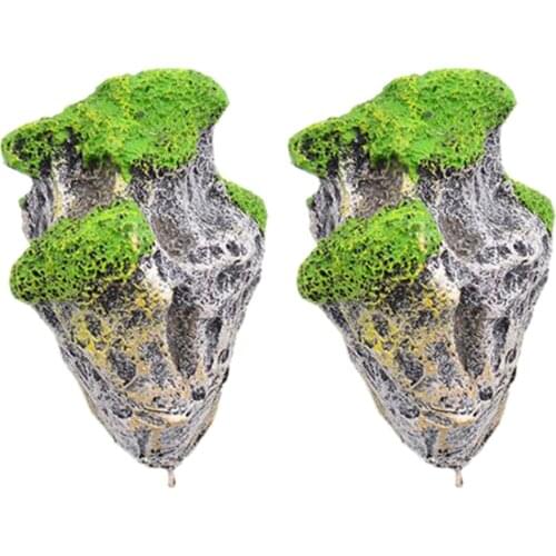 2 Piece Magic Floating Rocks Suspended Stones Aquarium Ornaments for Fish Tank Landscaping DIY Decoration