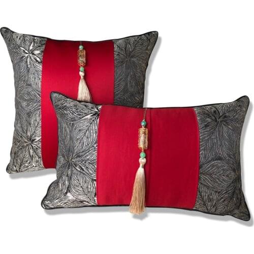 45x45/30x48cm classical luxury cushion cover fringe jacquard pillowcase waist tassel pillow cover backrest sofa chair decor