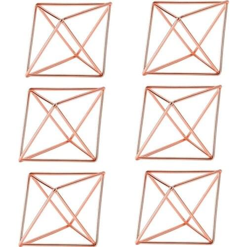 6 Packs Hanging Air Plant Holder Mini Tabletop Himmeli Decor Geometric Planter Tillandsia Air Fern Hanger Display Stand