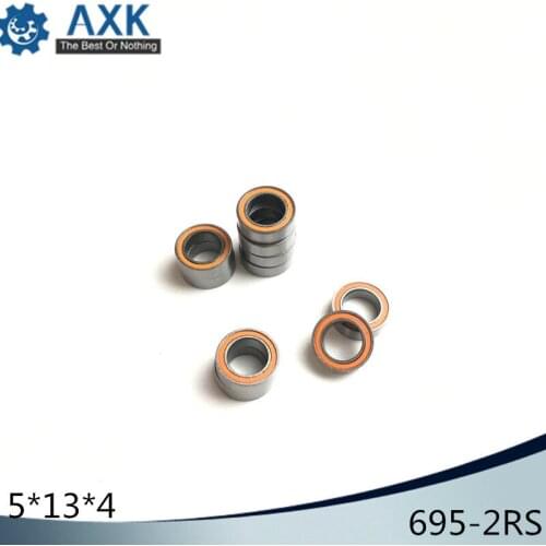 695-2RS Bearing ABEC-3 10PCS 5x13x4 mm Miniature 695RS Ball Bearings 619/5RS Z2V1 Orange Sealed bearing 695 2RS