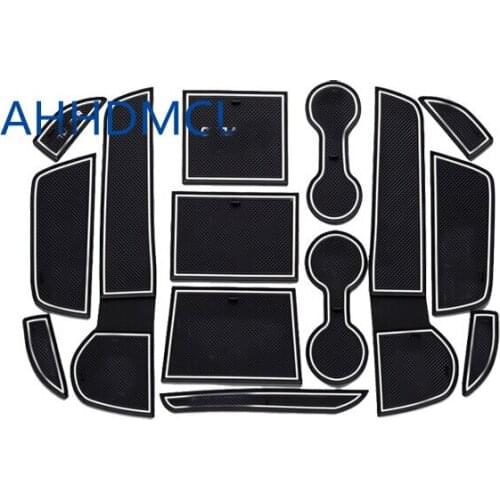 AHHDMCL Car Door Groove Mat Gate Slot Cup Armrest Storage Pad Mat For Mitsubishi Outlander EX 2013