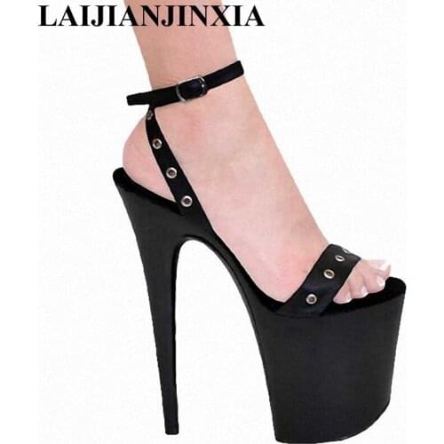 LAIJIANJINXIA brand shoes. Paris fashion paint sole sandals. With fair maiden temperament 20 cm Super High shoes