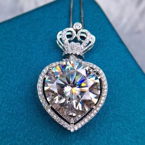 Passed Diamond Test Perfect Cut Moissanite S925 Silver D Color VVS 11CT Heart Diamond Necklace Love Women Married Luxury Jewelry