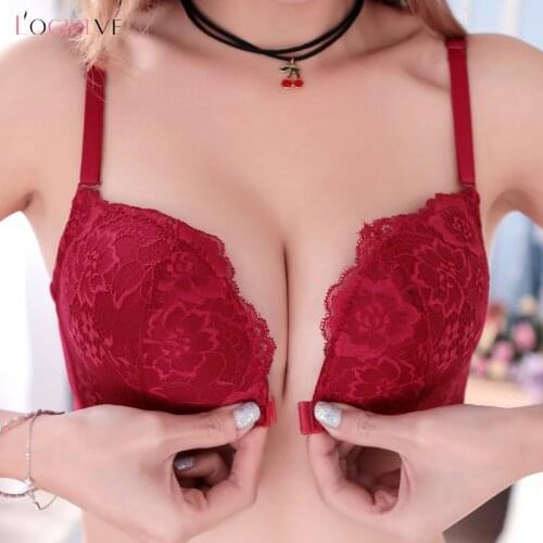 Logirlve Womens Lace Underwire Push Up Bra Sexy Underwear Bras For Women Bralette Lingerie Intimates Adjusted Bra 3/4 cup