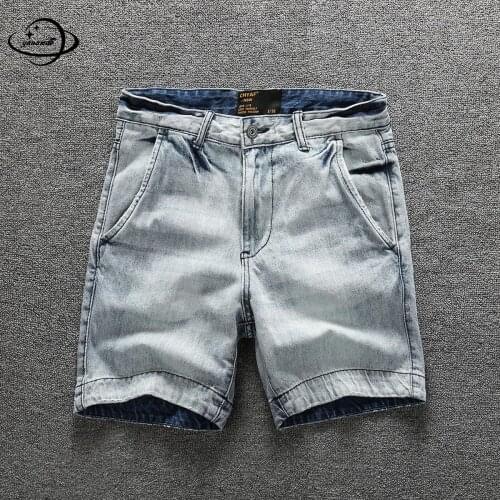 Mens Jeans Summer Male Trousers Clothing Zipper Straight Shorts Casual Comfortable Breathable Loose Man Clothes H66