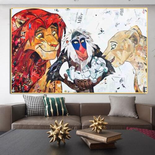 Disney Moive Lion King Canvas Painting Nursery Wall Posters and Prints for Kids Room Wall Art Pictures Home Decoration No Frame