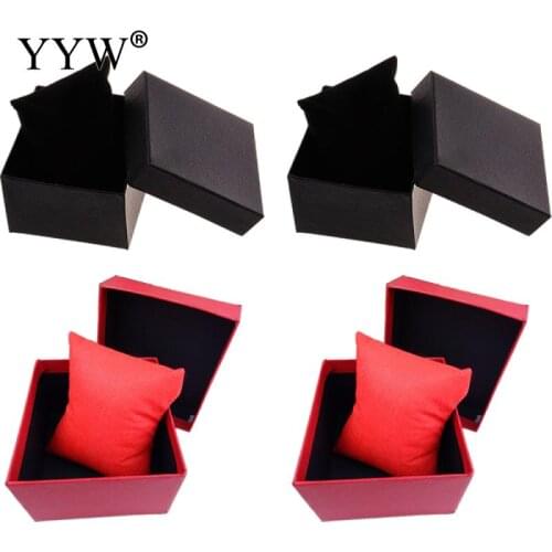 1 Pcs Cardboard Jewelry Display Box with Non-Woven Fabrics Jewelry Boxes and Packaging Accessory Black Red Color 88x82x50mm