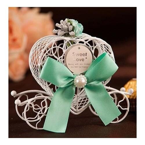 Iron metal pumkin carriage candy boxes Chocolate Boxes Gifts wedding bridal baby shower favor containers party supplies