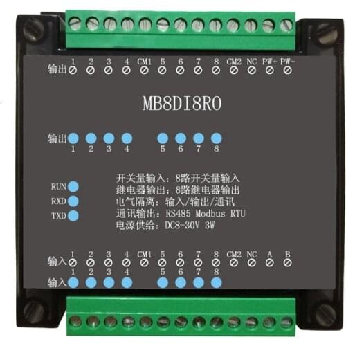 8DI/8RO 16DI/16RO 8CH 16CH IO Relay RS485 Modbus RTU Relay Module