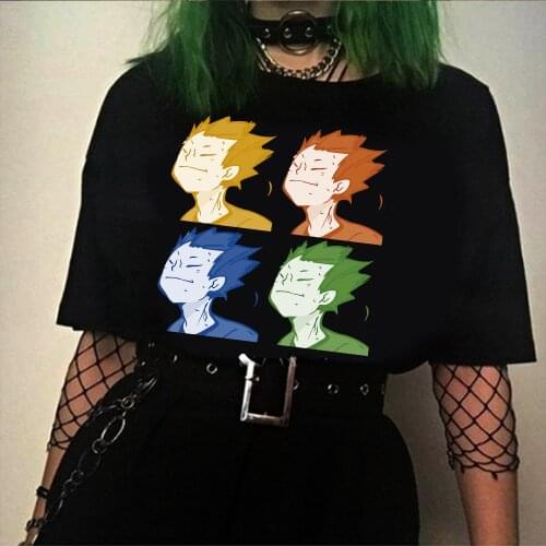 Anime Haikyuu Men T Shirt Anime Manga Satori Tendou Printed Tshirt Short Sleeve T-Shirt Hip Hop Tops Male Harajuku