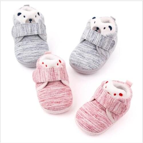 New Baby Winter Shoes Lovely Cartoon Toddler First Walkers Booties Soft Anti-slip Infant Warm Crib Shoes Cotton Baby Shoes