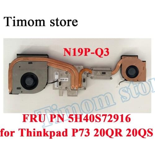 FRU PN 5H40S72916 for Thinkpad P73 20QR 20QS Lenovo Laptop New Original CPU FANS Heatsink CR2 Independent N19P-Q3 Delta Cooler