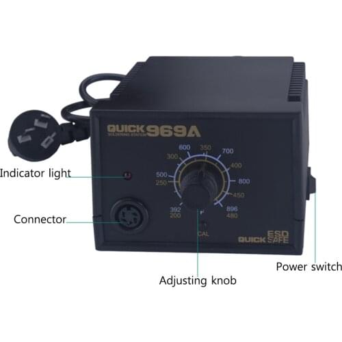 220V Original QUICK 969A Constant Temperature 60W Electronic Soldering Iron SMD Rework Station