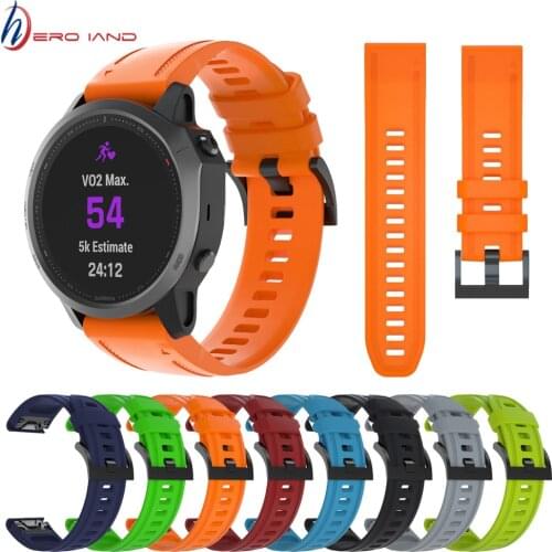 20mm Sport Silicone Watchband Wriststrap for Garmin Fenix 6S/6S Pro/6S Sapphire/5S/5S Plus Easy Fit Quick Release wristband