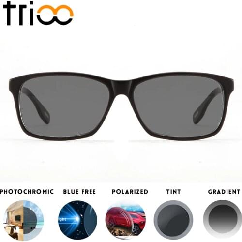 TRIOO UV400 Prescription Glasses Square Minus Sunglasses With Diopters Myopia Optical Eyewear Diopter Unisex Sun Eye Glasses
