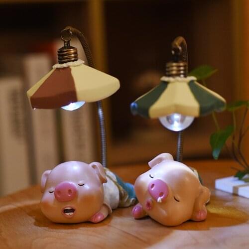 Cartoon Pig Animal LED Night Light Bedroom Table Lamp Home Decor Luminaire Bedside Desk Lights For Kids Baby Nursery Lamp Gifts