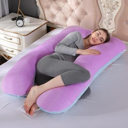 U-shaped Large Pregnancy Pillows Comfortable Cotton Maternity Pillow Body Pillow for Pregnant Women Side Sleeping Support