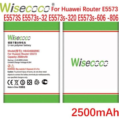 Wisecoco HB434666RBC 2500mAh New high quality Battery For Huawei E5573 E5573S E5573S-32 E5573S-320 E5573S-606 E5573S-806 Phone
