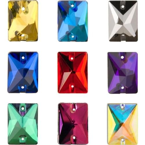 YANRUO 3250 Rectangle Sewing Strass Glass Stones Crystal Sew On Rhinestone Sewn For Clothes Bling DIY Accessories