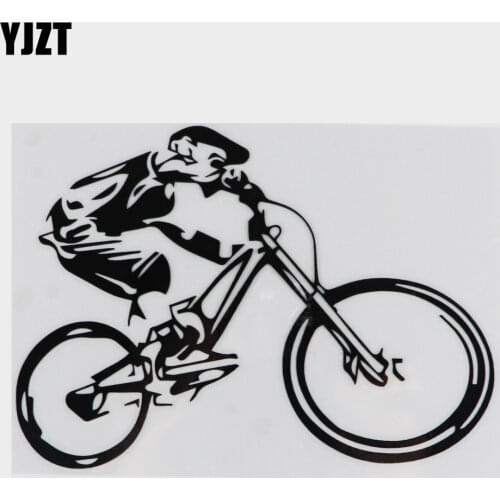 YJZT 15.4CM*11.2CM Funny Dazzling Cyclist Bike Cycling Interesting Vinly Decal Cool Car Sticker Black/Silver C27-0682
