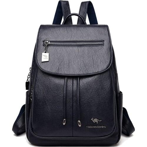 Ladies Backpack For Travel PU Leather School Bag Women Big Waterproof Large Capacity Designer Soft Brand Luxury High Quality Red