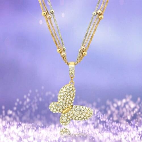 YADA 2020 INS Butterfly Shape Chain Presents&Necklace For women Stainless Steel Necklaces Statement Butterfly Necklace SE200048