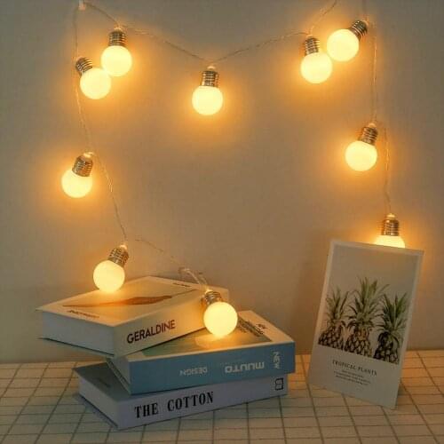 1.5m 10LED Round Bulb Birthday Holiday Party Decor power-saving and economic Lamp Xmas Tree Light Holiday Home Decoration