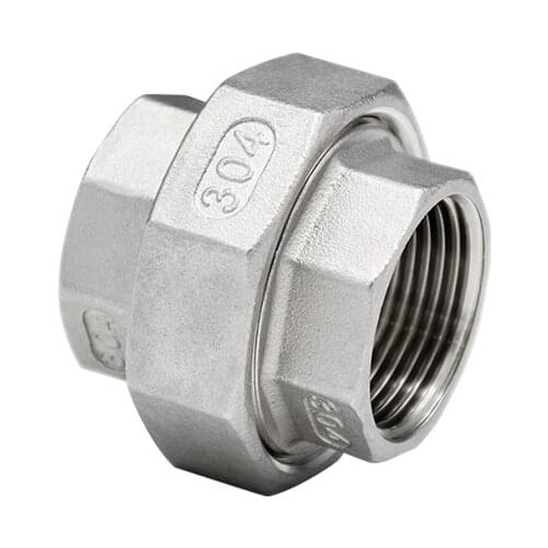 1/8" 1/4" 3/8" 1/2" 1" 1-1/4" 1-1/2" 2" BSP Female Thread SS304 Stainless Steel Live Joint Coupling Union Connector Pipe Fitting