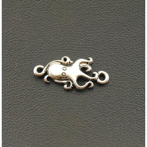 10pcs Silver Color Little Octopus Charms Jewellery Pendant For Bracelet Necklace A1097