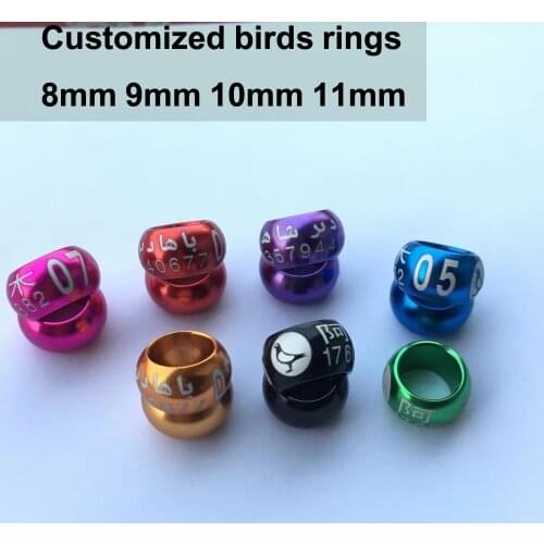 100pc Customized bird ring canary bands aluminum with printing letters year numbers