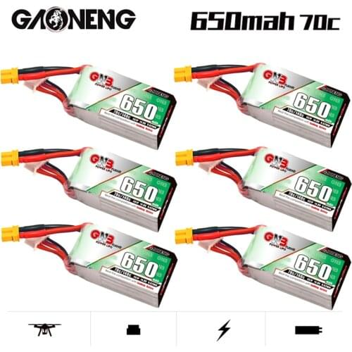 2/4/6/8/10Pcs GNB 14.8V 4S 650mAh HV Lipo Battery 70C/140C for DYS FPV Racing Drone 4 Axis RC Drone Parts with XT30U-F Plug