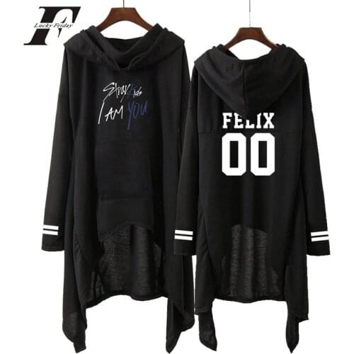 2019 Kpop Stray Kids spring black women hooded sweatshirt Idol stray kids kpop album i am who Harajuku sweatshirts clothes