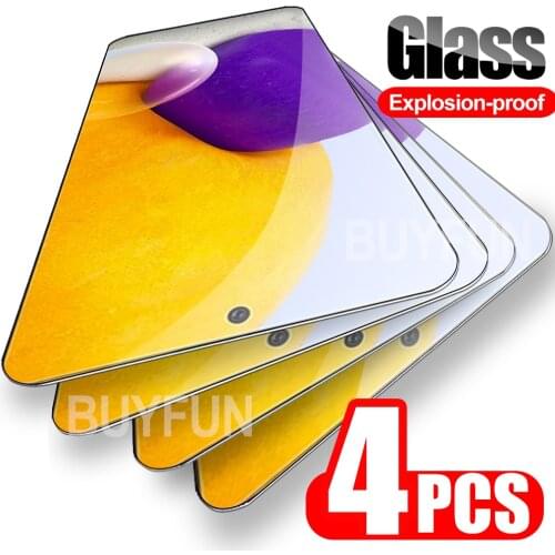 4PCS Safety Glass For Samsung Galaxy A72 A52 A42 A32 A12 A02 4G/5G Protective Glasses Full Cover tempered glas samsun a 72 52 32