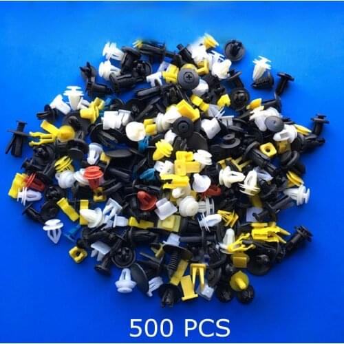 500PCS Mixed Auto Fastener Vehicle Car Bumper Clips Retainer Fastener Rivet Door Panel Fender Liner Universal Fit for All Car