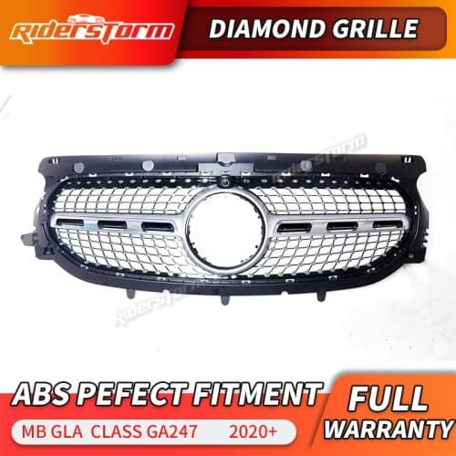 Diamond grill front mesh For 2020 GLA Class GIA GA247 Diamond Style Grill Front Grille for GLA GA247 Car grille 2020 year