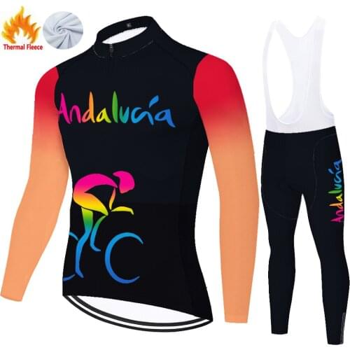 Andalucia Winter Thermal Fleece Maillot Tricota Ropa Jersey Camiseta Masculino Mallots Ciclismo Hombre Uniforme Ciclismo Hombre
