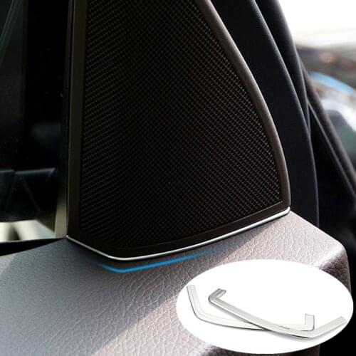 Car Styling Front A-Pillar Stereo Speaker Trim Strips 2Pcs For Mercedes Benz GLK X204 200 260 300 2008-2015 Chrome ABS