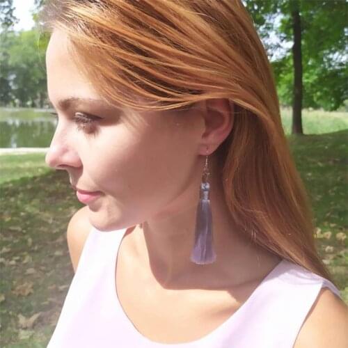 Boho Drop Tassel Women Earrings Long Fringe Dangle Earrings Silk Fabric Rope Wrap Ethnic Vintage 2019 Fashion Jewelry