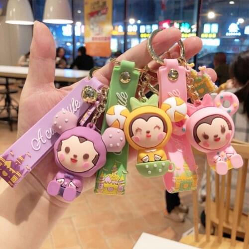 Gift To Friend Couple Freedom Girl Keychain Pendant Anime Cartoon Silicone Key Chain Cute Doll Multi Color Doll Keyring K20005