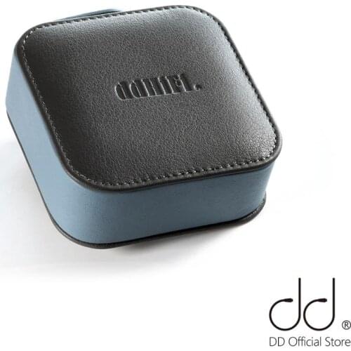 DD ddHiFi C80B Genuine Leather Earphone Storage Case, First Layer Cowhide Protective Bag for In-Ear Monitors IEMs