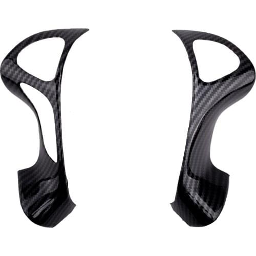 2Pcs Steering Wheel Trim Decoration Cover Frame Plastic Carbon Fiber Style Fit for Nissan Murano 2015 2016 2017 2018 2019 2020