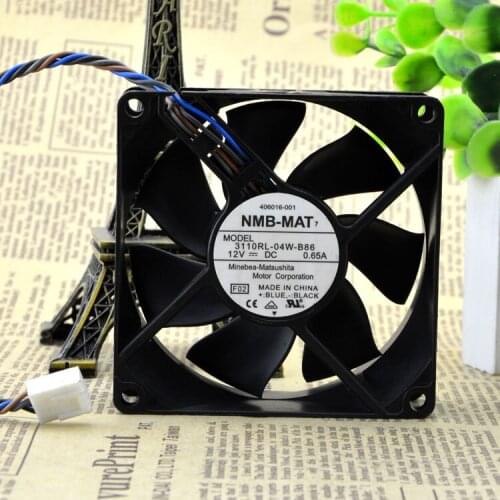 For 3110RL-04W-B86 80mm 8025 12V 0.65A 4-Wire PWM Temperature Chassis cooler cooling fan