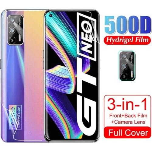 For OPPO Realme GT Neo Soft Hydrogel Screen Protector Camera Lens Front Back Protective Film Not Glass Narzo 30 8 Pro V13 C21 5G