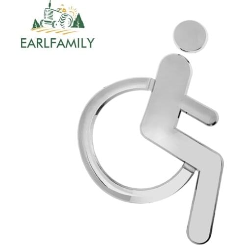EARLFAMILY 13cm x 8.5cm for Disabled Sign Car Sticker Vinyl Decal Graffiti Waterproof Decor Trunk Windshield JDM Car Styling