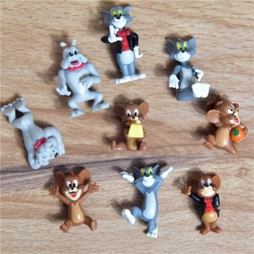9Pcs Tom & Jerry Toots & Butch Cartoon Cat and Mouse Action Figures Anime Figurine Toy Mini Collectibles Toys for Children Gifts