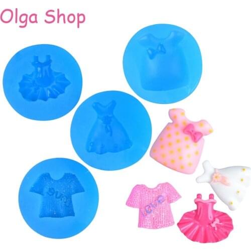 FYL063,FYL065,FYL081,FYL308 Clothes Silicone Mold - Ballet Skirt Dress Mold Dollhouse Food Jewelry Making Resin Fake Food Molds