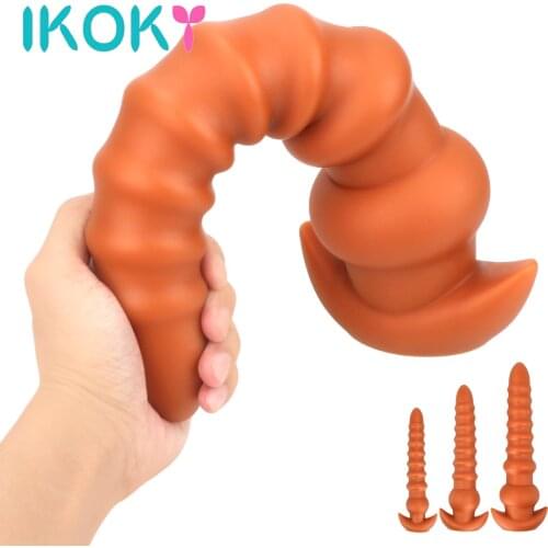 IKOKY Anus Dilator Super Soft Anal Plug Sex Toy For Woman Prostate Stimulation Anal Expansion Huge Size Butt Plug