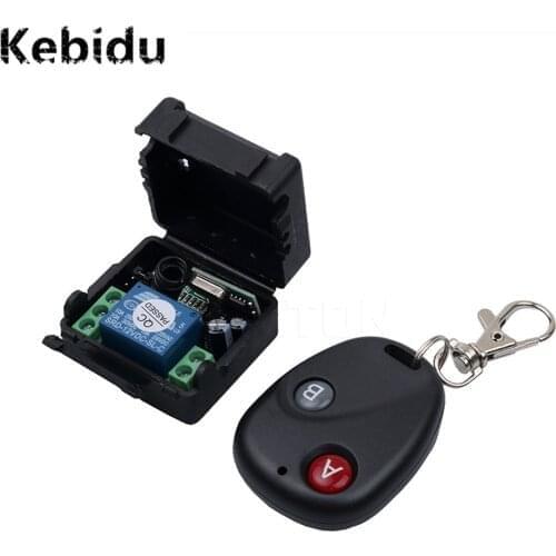 Kebidu New Universal DC12V 10A 433MHz Wireless Remote Control 2-button Single remote control switch with Receiver